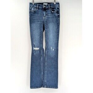 Studio Blue Bootcut Flare Stretch Mid Rise Distressed Denim Jeans Size 26